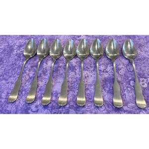 Oxford Hall OXH59 Teaspoons Spoon Satin Wing Heel Tipped Stainless Set Of 8
